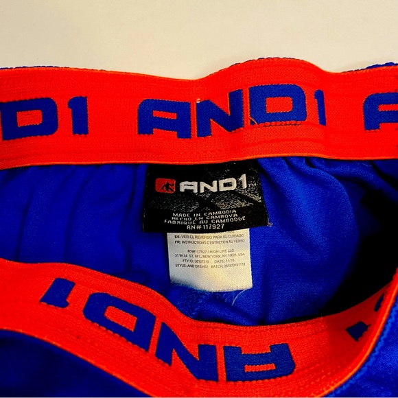 AND1 100% Polyester Boy’S Mesh Basketball Shorts Sz Youth XL (14-16) - Picture 3 of 9